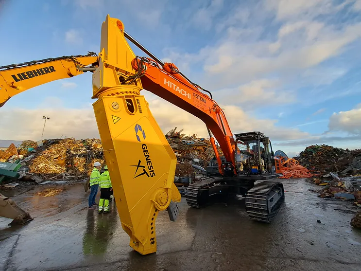 Genesis saks plassert på Hitachi maskin 